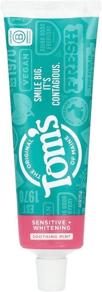 Tom’s of Maine Sensitive + Whitening Fluoride-Free Toothpaste, 4.0oz