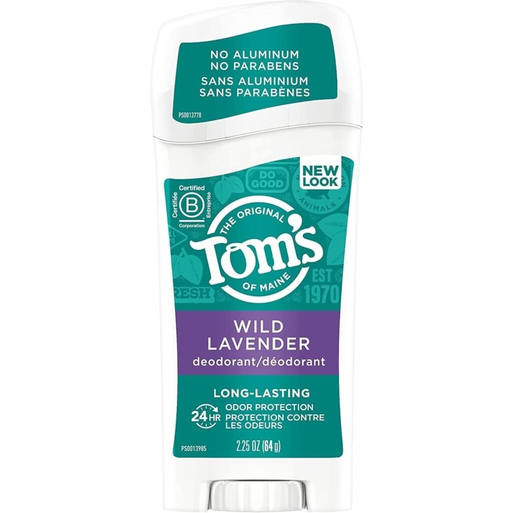 Tom’s of Maine Natural Long-Lasting Deodorant Stick Lavender 2.25 Oz (Pack of 5)