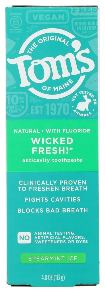Toms of Maine Wicked Fresh Spearmint Ice AC Toothpaste, 4 OZ