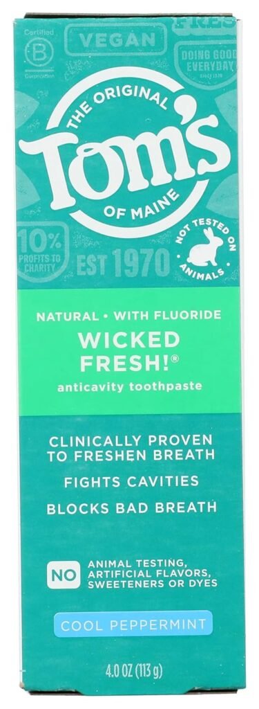 Toms of Maine Wicked Fresh Cool Peppermint AC Toothpaste, 4 OZ
