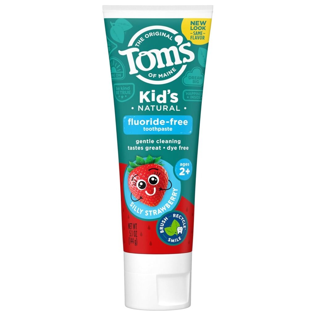 Tom’s of Maine Natural Kid’s Fluoride Free Toothpaste, Silly Strawberry, 5.1 oz. (Back in original formula)