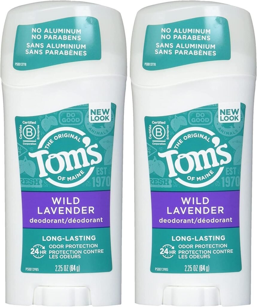 Tom’s of Maine Natural Long-Lasting Deodorant Stick Lavender 2.25 Oz (Pack of 2)