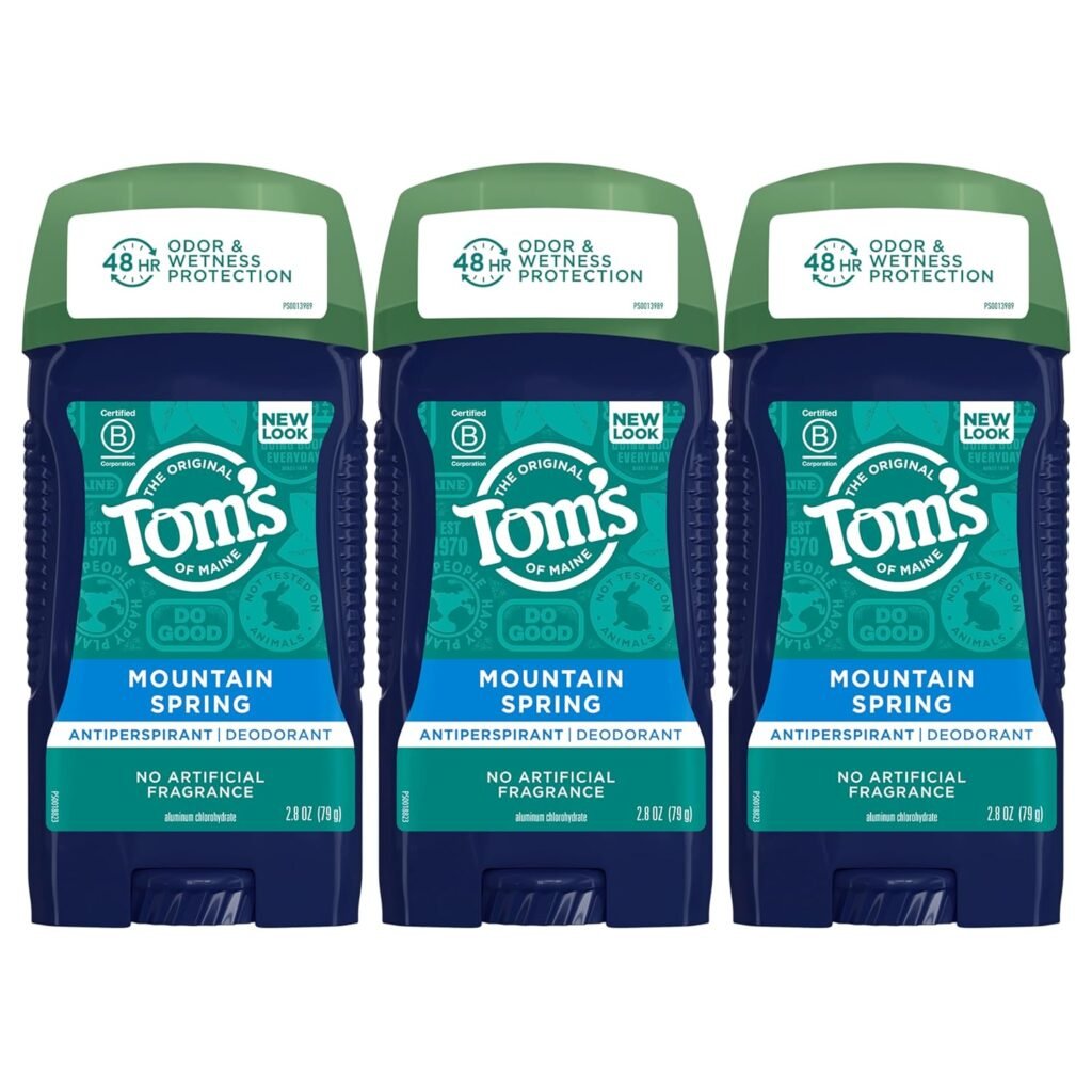 Tom’s of Maine Antiperspirant Deodorant for Men, Mountain Spring, 2.8 oz. 3-Pack