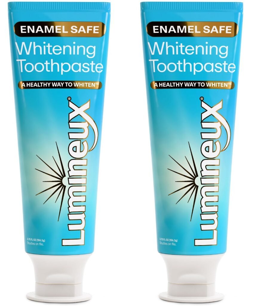 Lumineux Teeth Whitening Toothpaste 2 Pack Peroxide Free Enamel Safe for Sensitive Whiter Teeth, Fluoride Free, No Alcohol, Artificial Colors, SLS Free Dentist Formulated – 3.75 Oz